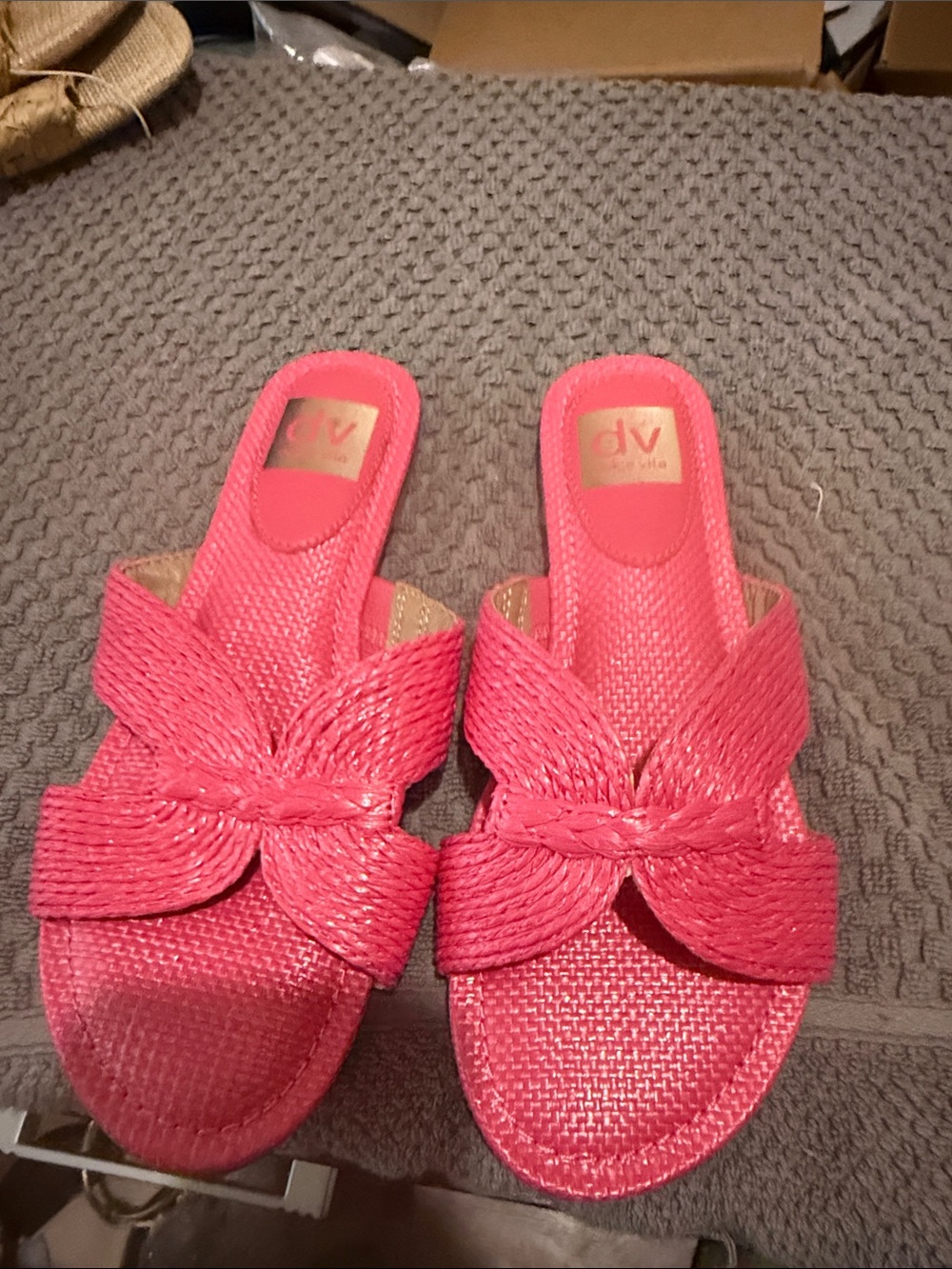 DV by Dolce Vita Hot Pink Braided Slip-On Mules